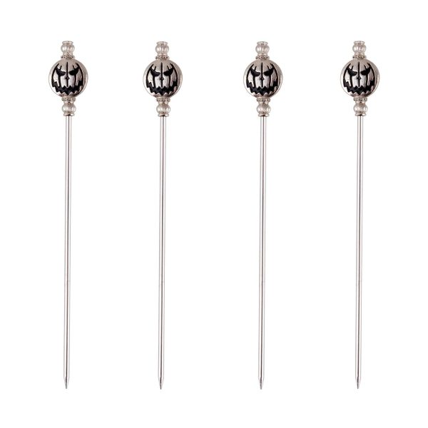 BarConic® Pumpkin Cocktail Picks - Set of 4 For Cheap