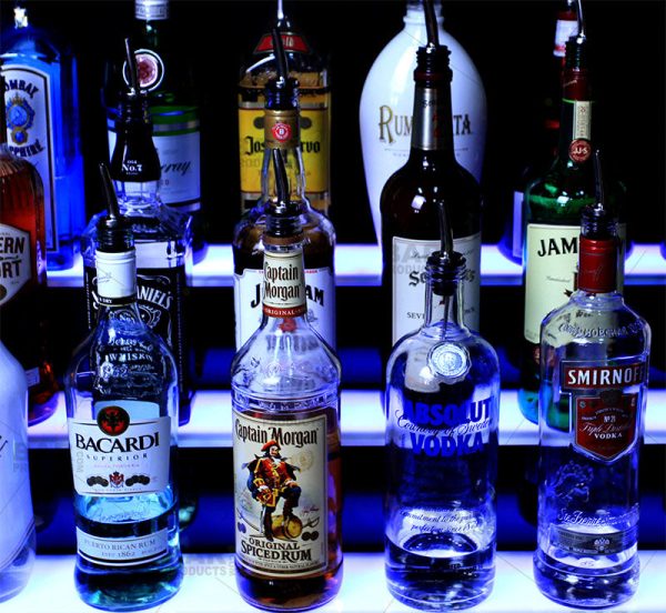 BarConic® LED Liquor Bottle Display Shelf - 2 Tier Inner Corner - Black - Multi-Colored Lights Discount - Image 3