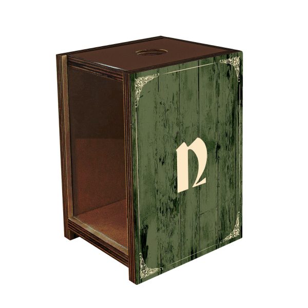 Wooden Bottle Cap Holder Box with Metal Bottle Opener - Walnut Stain - Custom Irish Pub Design For Cheap - Image 4