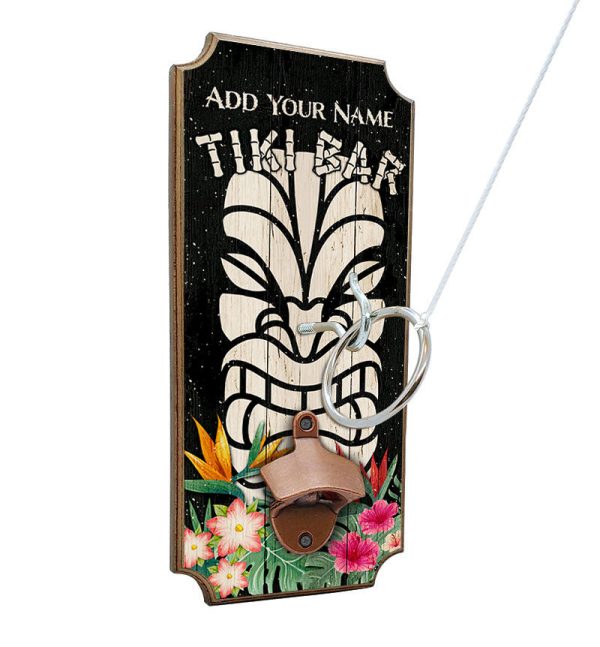 Customizable Wall Mounted Ring Toss Game with Bottle Opener - Tiki Bar Hot on Sale