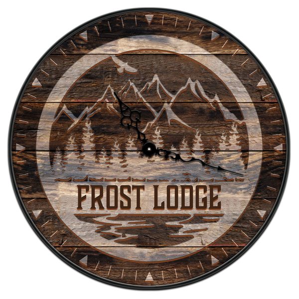 Customizable Mountain Wooden Clock - Size and Finish Options Sale - Image 2