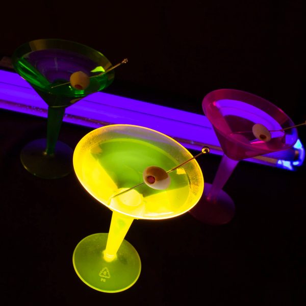 2 Piece Martini Glasses - Assorted Neon - 12 count - 9 ounce For Cheap - Image 3