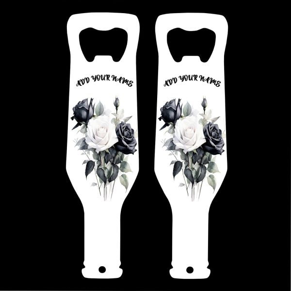 Customizable Bottle Shaped Bottle Opener - Add Your Name - Black Rose Cheap