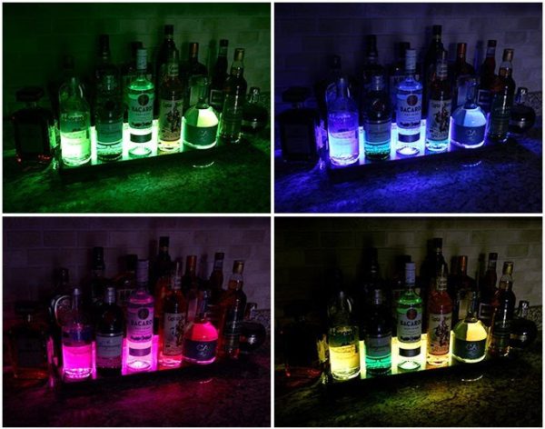 LED Counter Caddies™ - Slate Straight Shelf - Liquor Wine Bottle Display - 24  Length w  T-Molding Supply - Image 4