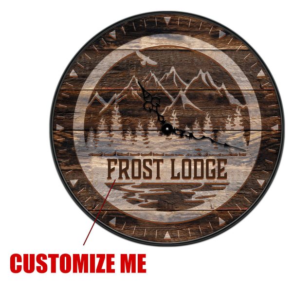 Customizable Mountain Wooden Clock - Size and Finish Options Sale - Image 4
