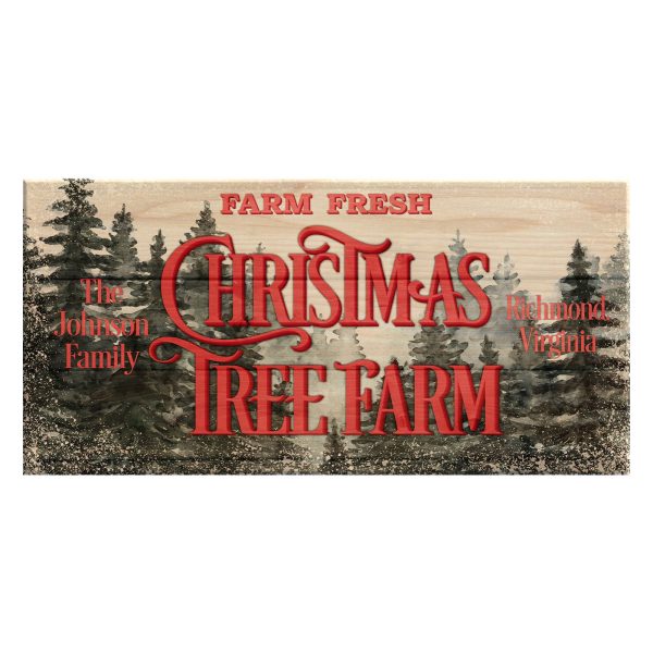 Customizable Large Vintage Wooden Bar Sign - Christmas Tree Farm - 11 3 4  X 23 3 4  For Cheap