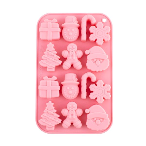Christmas Variety Designs - Ice Mold Tray - Pink and Grey Color Options For Cheap
