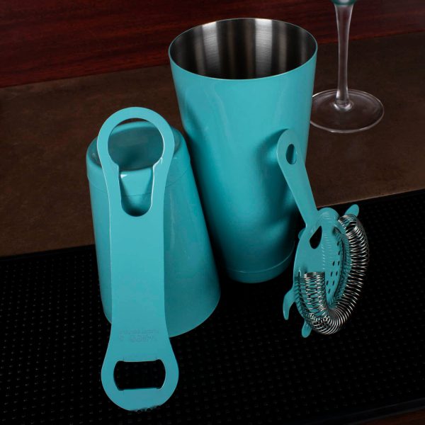 Mint Blue 4 piece Bar Set with V-Rod® Cheap - Image 3