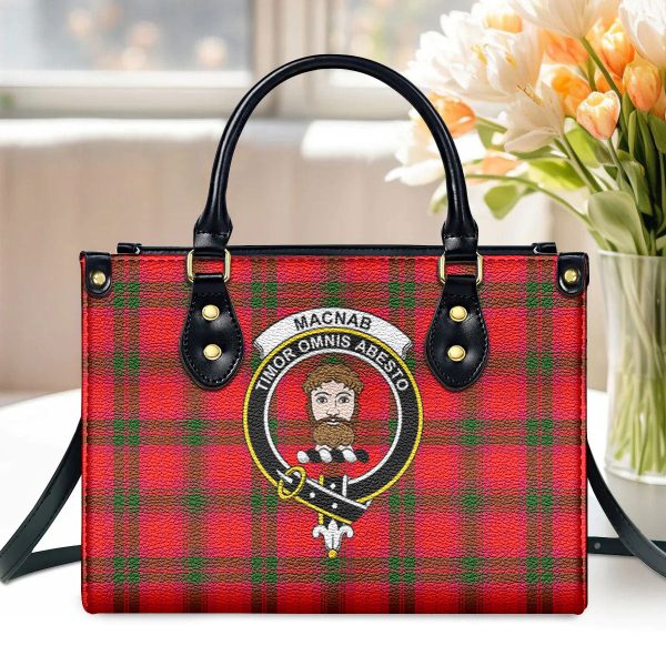 MacNab Modern Tartan Crest Leather Handbag Discount
