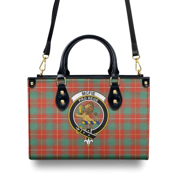 McFie Ancient Tartan Crest Leather Handbag Online Sale - Image 4