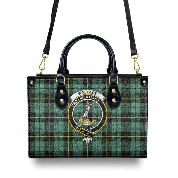 Wallace Hunting Ancient Tartan Crest Leather Handbag Online - Image 4