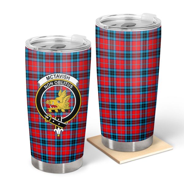 McTavish Modern Tartan Crest Tumbler Cheap