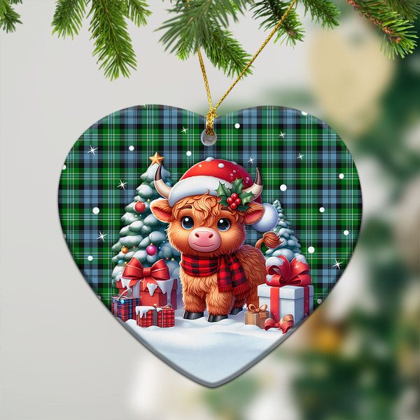 Arbuthnot Ancient Tartan Christmas Ceramic Ornament - Highland Cow Winter Style Fashion - Image 5