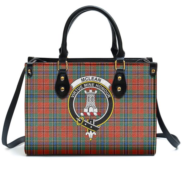 McLean of Duart Ancient Tartan Crest Leather Handbag Discount - Image 2
