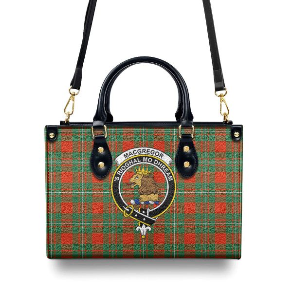 MacGregor Ancient Tartan Crest Leather Handbag Hot on Sale - Image 4
