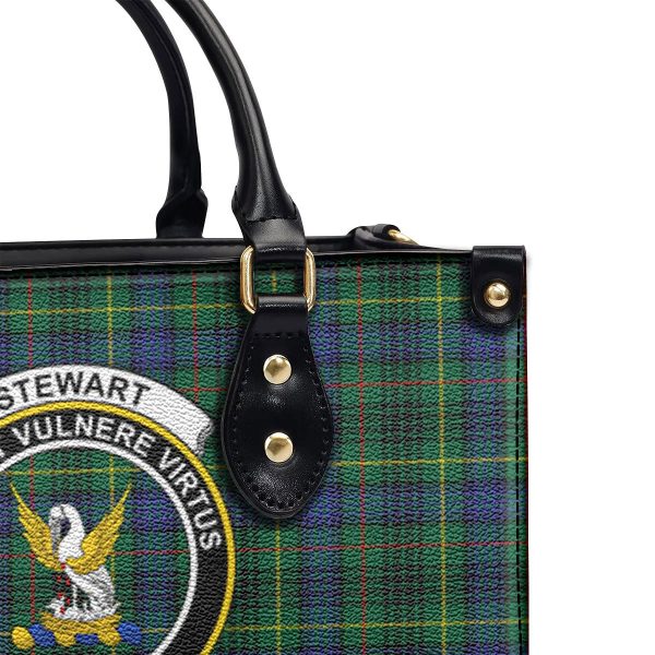 Stewart Hunting Modern Tartan Crest Leather Handbag Online - Image 5
