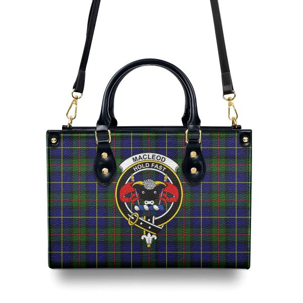 MacLeod of Harris Modern Tartan Crest Leather Handbag Online Sale - Image 4
