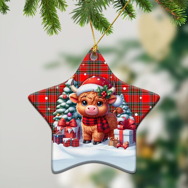 Binning (of Wallifoord) Tartan Christmas Ceramic Ornament - Highland Cow Winter Style Hot on Sale - Image 4