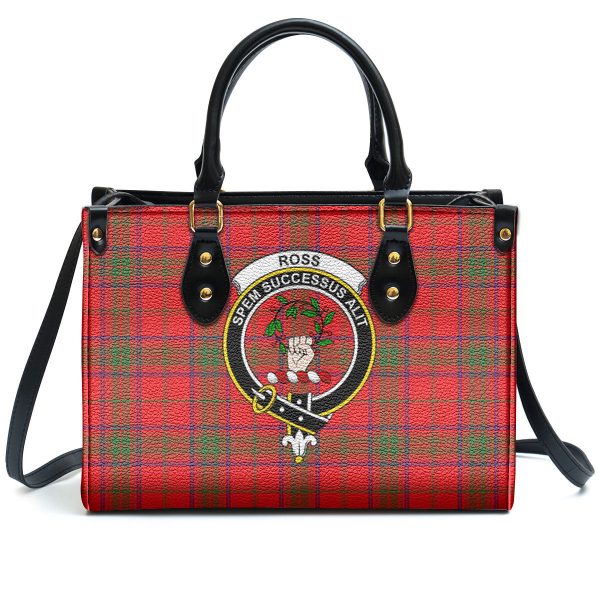 Ross Modern Tartan Crest Leather Handbag For Discount - Image 2