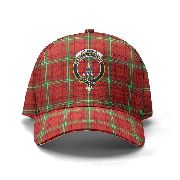 Morrison Red Modern Tartan Crest Classic Cap Hot on Sale